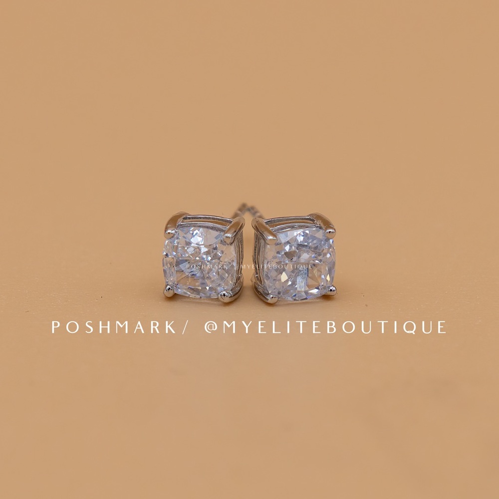 2 Carat TW Cushion Cut Diamond Solitaire Earrings
